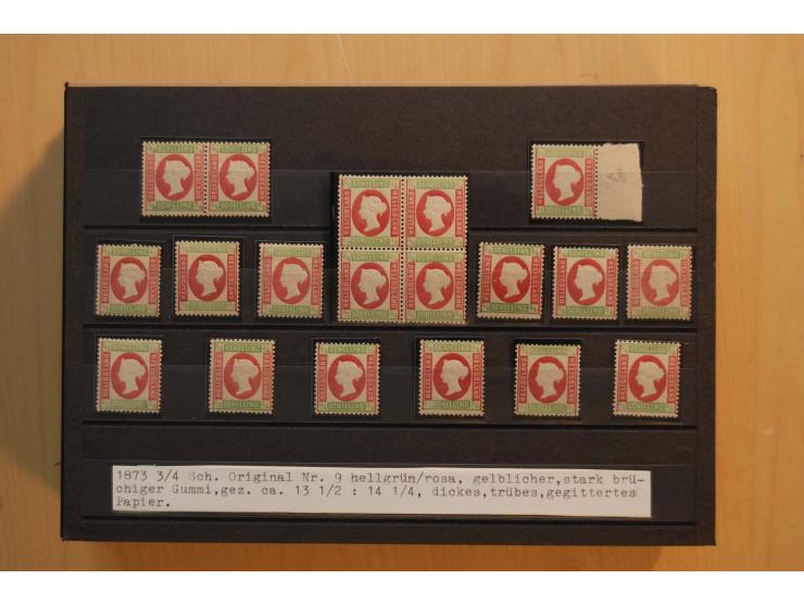 1867/95, ungebrauchte und gestempelter Sammlungsbestand mit vielen Originalen und Neudrucken, teils auch in Einheiten, dabei 