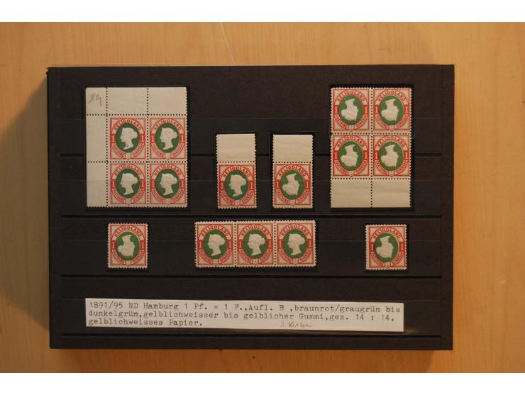 1867/95, ungebrauchte und gestempelter Sammlungsbestand mit vielen Originalen und Neudrucken, teils auch in Einheiten, dabei 