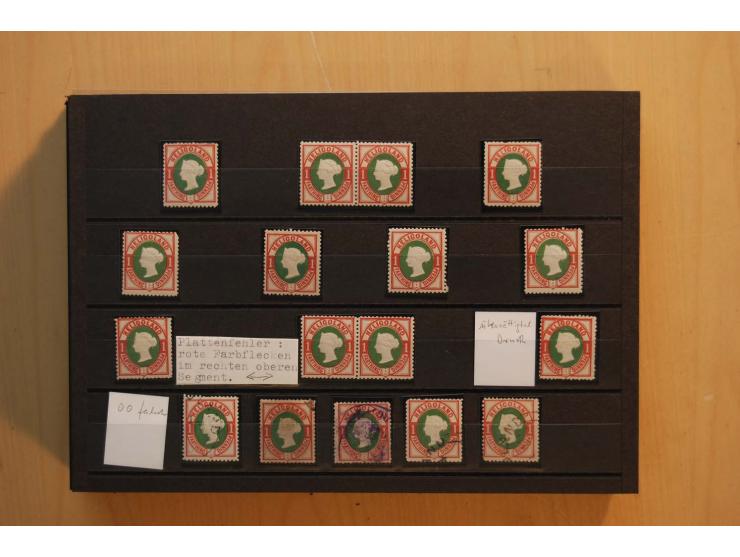 1867/95, ungebrauchte und gestempelter Sammlungsbestand mit vielen Originalen und Neudrucken, teils auch in Einheiten, dabei 