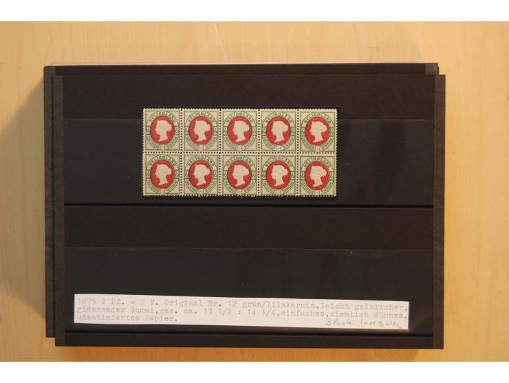 1867/95, ungebrauchte und gestempelter Sammlungsbestand mit vielen Originalen und Neudrucken, teils auch in Einheiten, dabei 