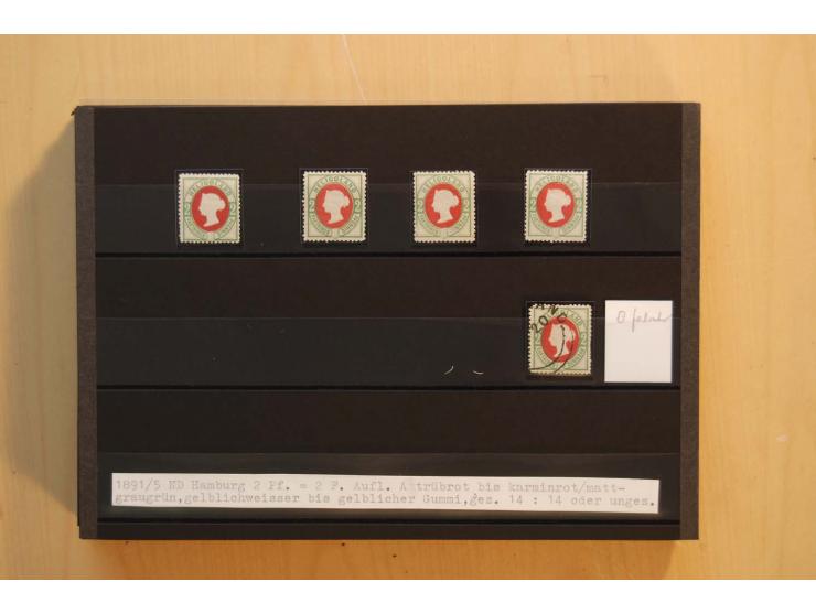 1867/95, ungebrauchte und gestempelter Sammlungsbestand mit vielen Originalen und Neudrucken, teils auch in Einheiten, dabei 