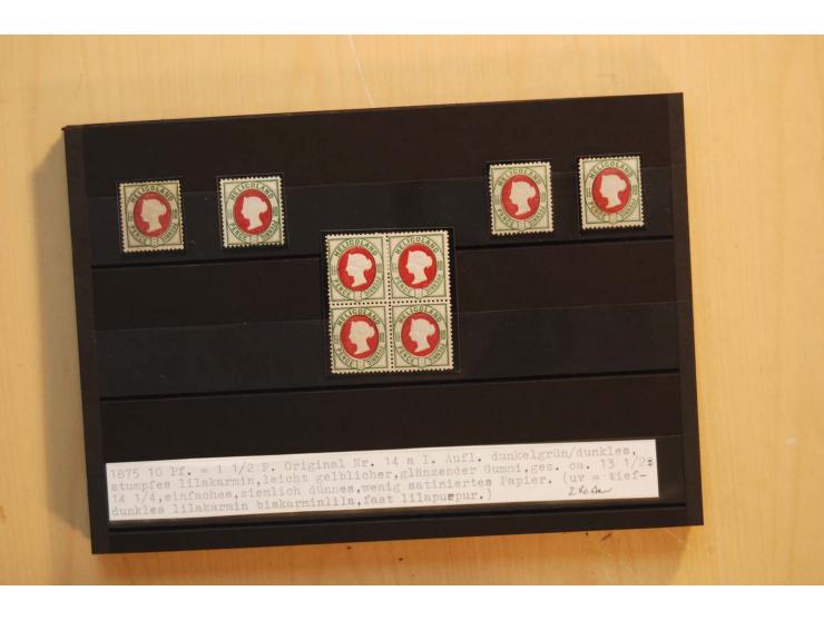 1867/95, ungebrauchte und gestempelter Sammlungsbestand mit vielen Originalen und Neudrucken, teils auch in Einheiten, dabei 