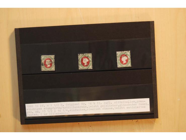 1867/95, ungebrauchte und gestempelter Sammlungsbestand mit vielen Originalen und Neudrucken, teils auch in Einheiten, dabei 
