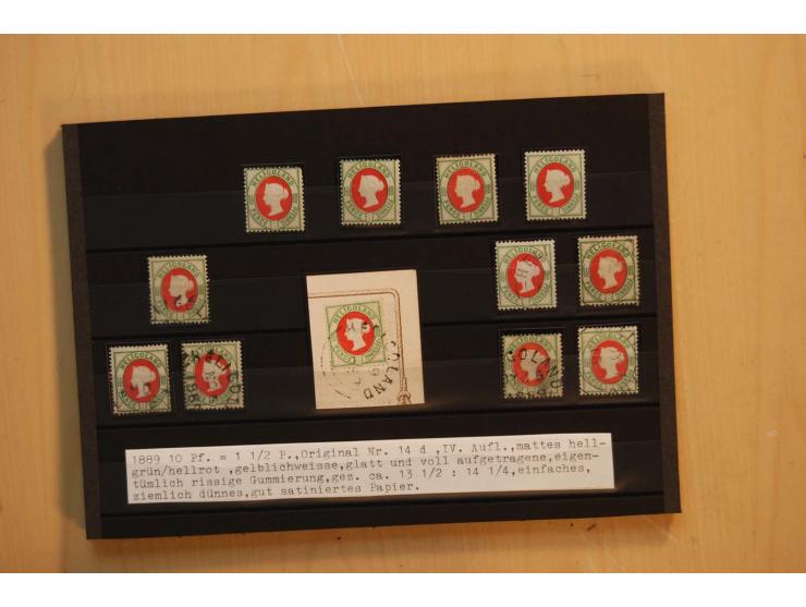 1867/95, ungebrauchte und gestempelter Sammlungsbestand mit vielen Originalen und Neudrucken, teils auch in Einheiten, dabei 