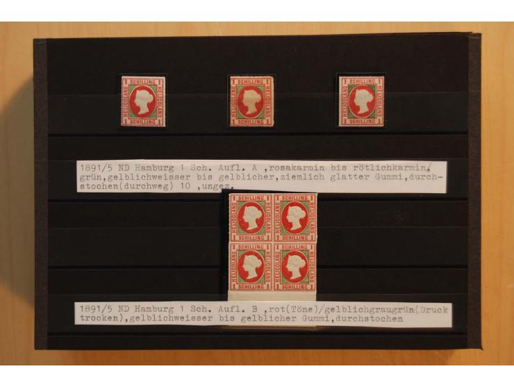 1867/95, ungebrauchte und gestempelter Sammlungsbestand mit vielen Originalen und Neudrucken, teils auch in Einheiten, dabei 