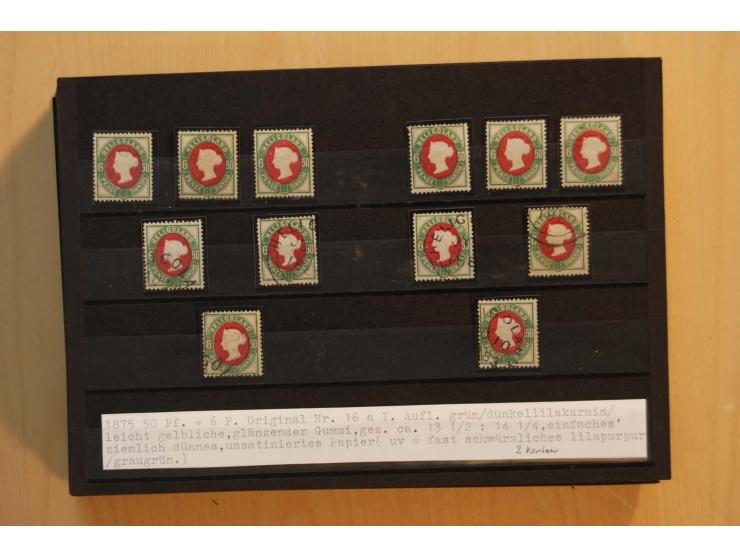 1867/95, ungebrauchte und gestempelter Sammlungsbestand mit vielen Originalen und Neudrucken, teils auch in Einheiten, dabei 