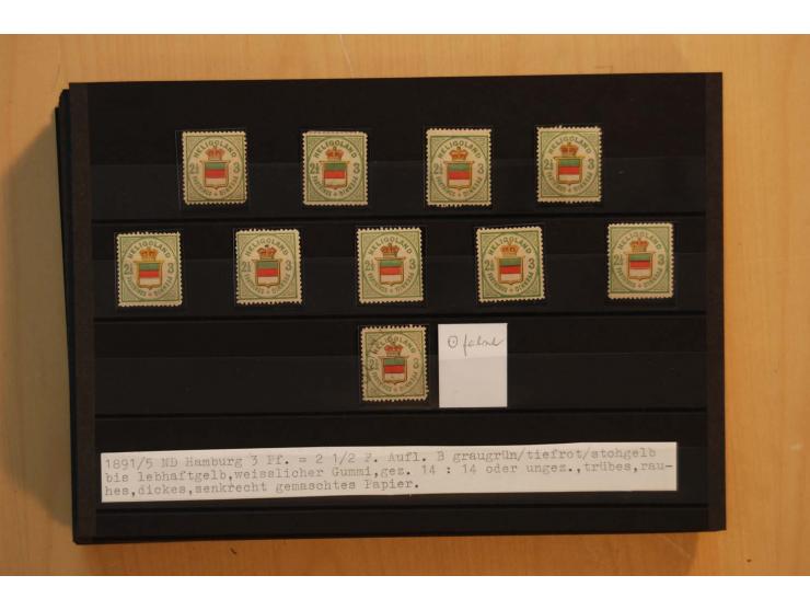 1867/95, ungebrauchte und gestempelter Sammlungsbestand mit vielen Originalen und Neudrucken, teils auch in Einheiten, dabei 