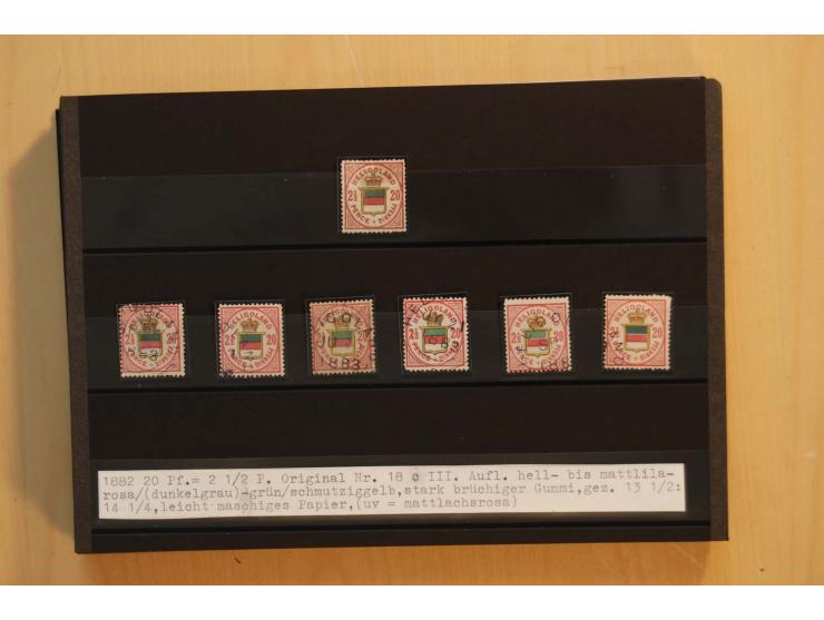 1867/95, ungebrauchte und gestempelter Sammlungsbestand mit vielen Originalen und Neudrucken, teils auch in Einheiten, dabei 
