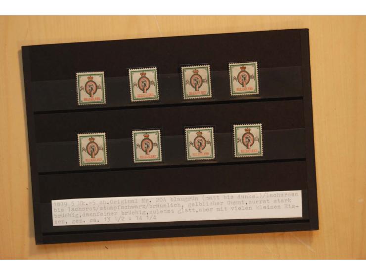 1867/95, ungebrauchte und gestempelter Sammlungsbestand mit vielen Originalen und Neudrucken, teils auch in Einheiten, dabei 
