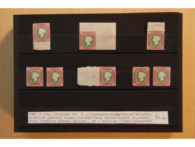 1867/95, ungebrauchte und gestempelter Sammlungsbestand mit vielen Originalen und Neudrucken, teils auch in Einheiten, dabei 