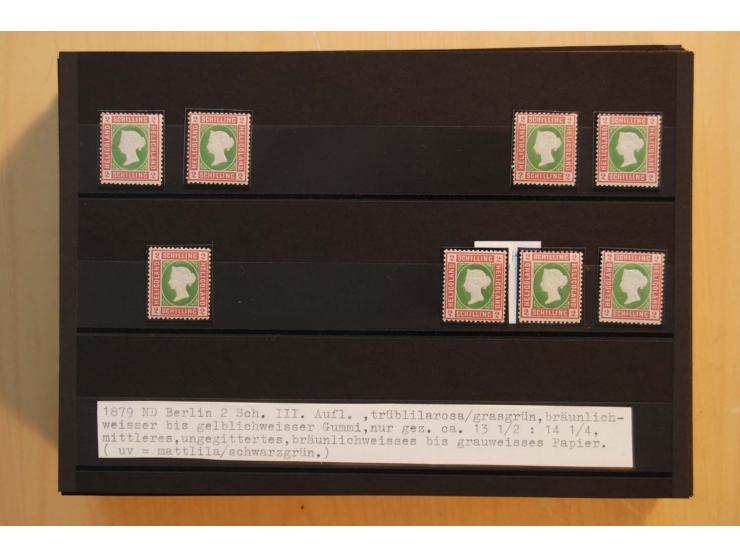 1867/95, ungebrauchte und gestempelter Sammlungsbestand mit vielen Originalen und Neudrucken, teils auch in Einheiten, dabei 
