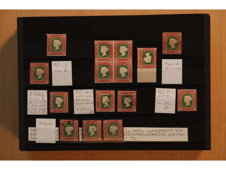 1867/95, ungebrauchte und gestempelter Sammlungsbestand mit vielen Originalen und Neudrucken, teils auch in Einheiten, dabei 