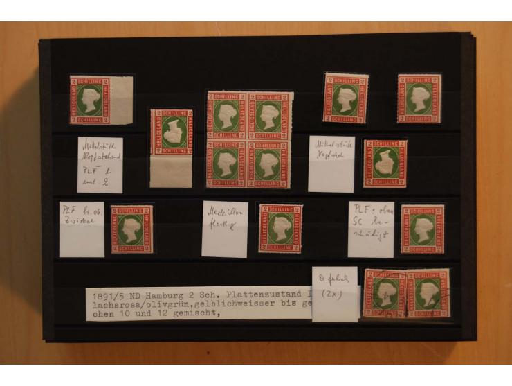 1867/95, ungebrauchte und gestempelter Sammlungsbestand mit vielen Originalen und Neudrucken, teils auch in Einheiten, dabei 