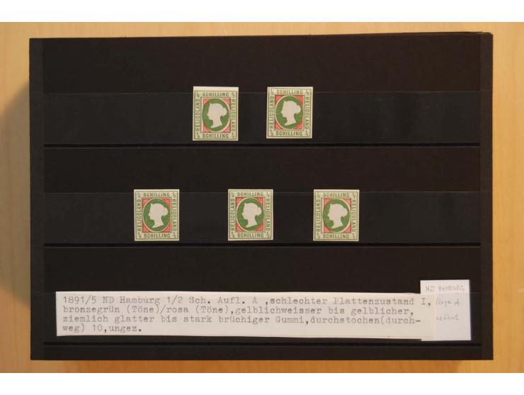 1867/95, ungebrauchte und gestempelter Sammlungsbestand mit vielen Originalen und Neudrucken, teils auch in Einheiten, dabei 