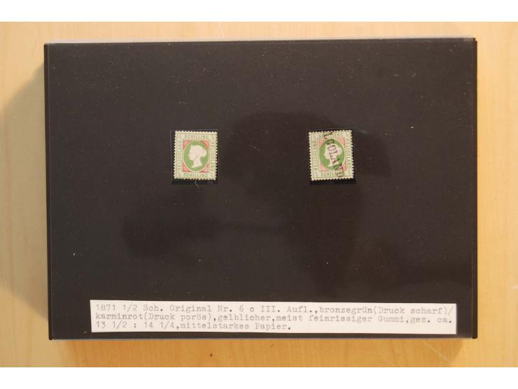 1867/95, ungebrauchte und gestempelter Sammlungsbestand mit vielen Originalen und Neudrucken, teils auch in Einheiten, dabei 