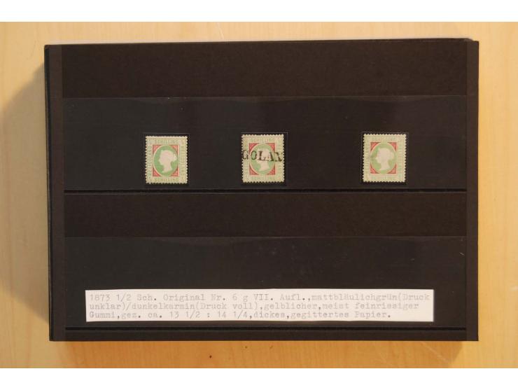 1867/95, ungebrauchte und gestempelter Sammlungsbestand mit vielen Originalen und Neudrucken, teils auch in Einheiten, dabei 