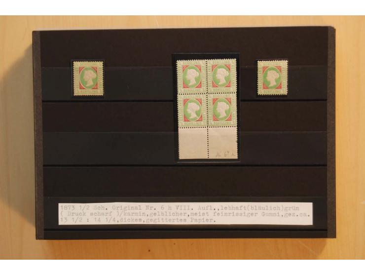 1867/95, ungebrauchte und gestempelter Sammlungsbestand mit vielen Originalen und Neudrucken, teils auch in Einheiten, dabei 