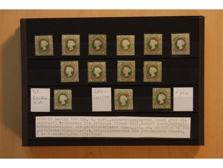 1867/95, ungebrauchte und gestempelter Sammlungsbestand mit vielen Originalen und Neudrucken, teils auch in Einheiten, dabei 