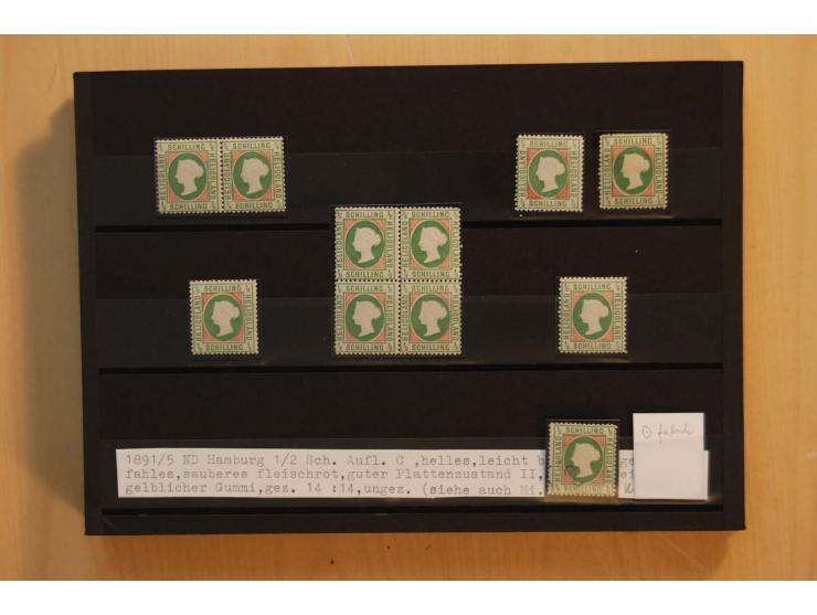 1867/95, ungebrauchte und gestempelter Sammlungsbestand mit vielen Originalen und Neudrucken, teils auch in Einheiten, dabei 