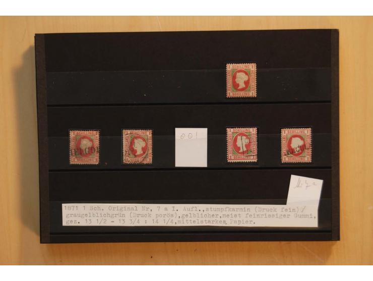 1867/95, ungebrauchte und gestempelter Sammlungsbestand mit vielen Originalen und Neudrucken, teils auch in Einheiten, dabei 