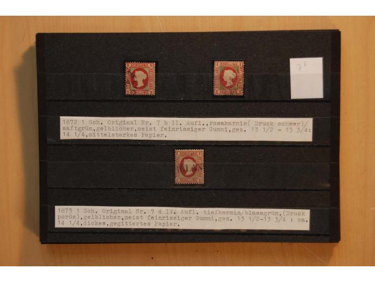 1867/95, ungebrauchte und gestempelter Sammlungsbestand mit vielen Originalen und Neudrucken, teils auch in Einheiten, dabei 