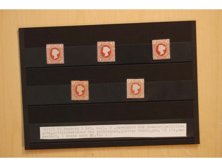 1867/95, ungebrauchte und gestempelter Sammlungsbestand mit vielen Originalen und Neudrucken, teils auch in Einheiten, dabei 