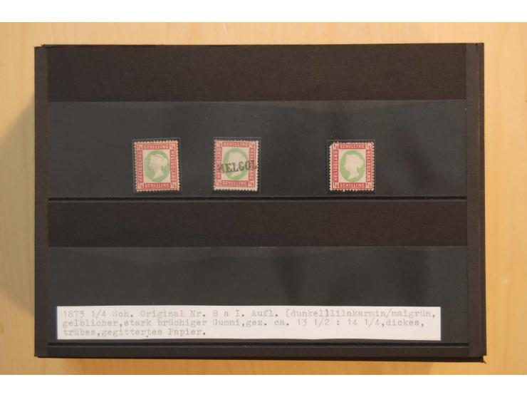 1867/95, ungebrauchte und gestempelter Sammlungsbestand mit vielen Originalen und Neudrucken, teils auch in Einheiten, dabei 