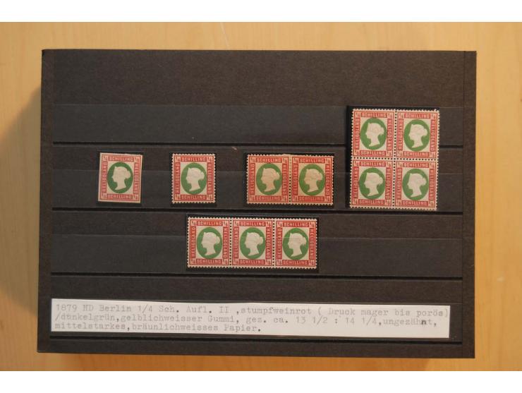 1867/95, ungebrauchte und gestempelter Sammlungsbestand mit vielen Originalen und Neudrucken, teils auch in Einheiten, dabei 