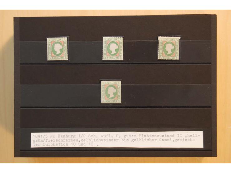 1867/95, ungebrauchte und gestempelter Sammlungsbestand mit vielen Originalen und Neudrucken, teils auch in Einheiten, dabei 