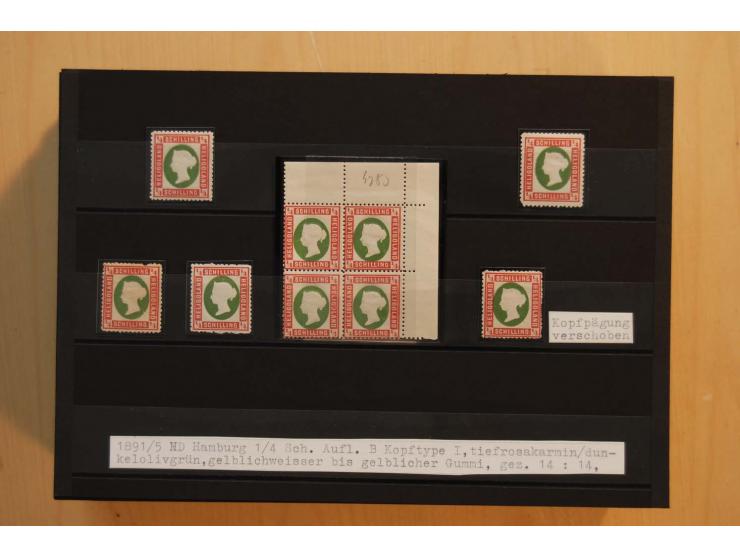 1867/95, ungebrauchte und gestempelter Sammlungsbestand mit vielen Originalen und Neudrucken, teils auch in Einheiten, dabei 