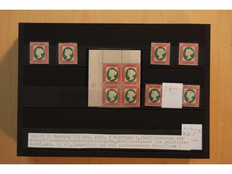 1867/95, ungebrauchte und gestempelter Sammlungsbestand mit vielen Originalen und Neudrucken, teils auch in Einheiten, dabei 