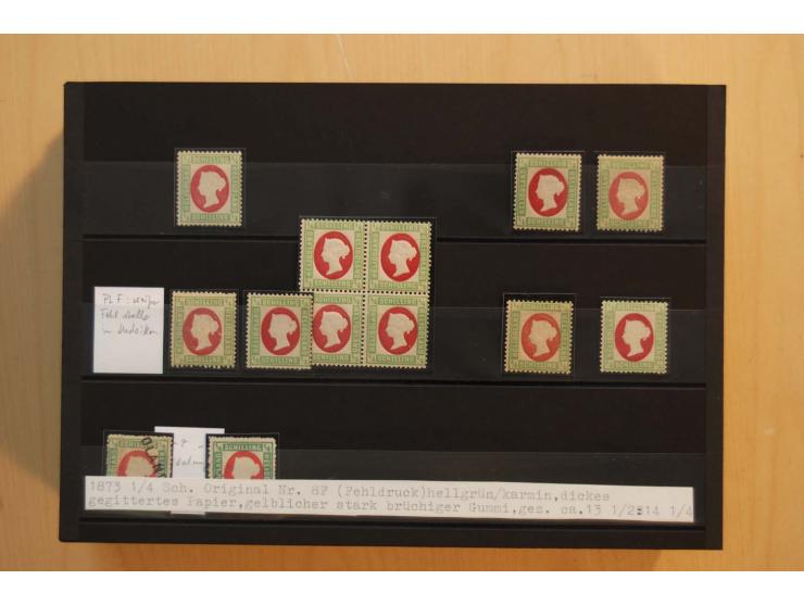 1867/95, ungebrauchte und gestempelter Sammlungsbestand mit vielen Originalen und Neudrucken, teils auch in Einheiten, dabei 