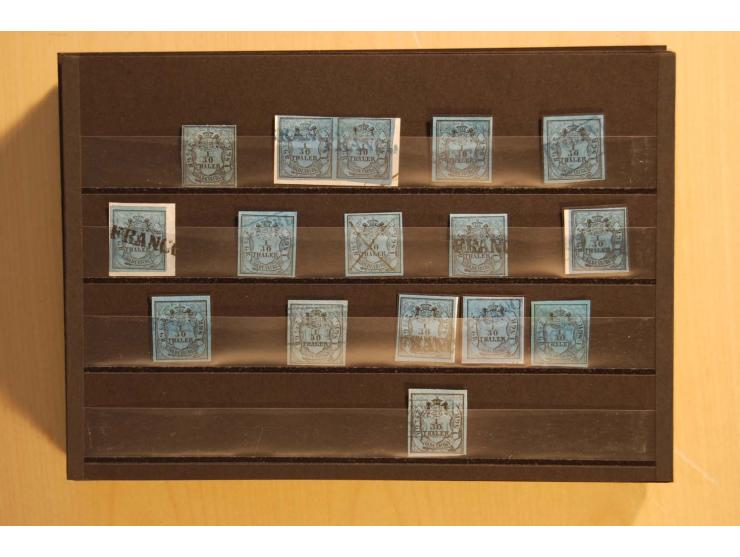 NORDDEUTSCHE STAATEN: 1852/65 (ca.),  Sammlungsbestand in 6 Kassetten und 2 Briefalben, sehr reichhaltig mit rund 150 Briefen