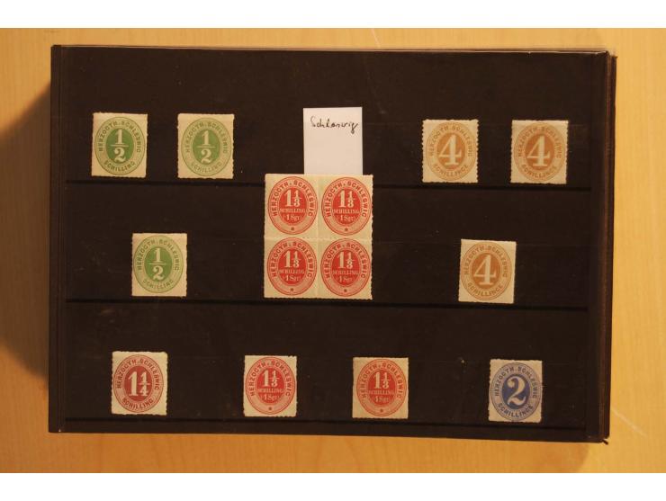 NORDDEUTSCHE STAATEN: 1852/65 (ca.),  Sammlungsbestand in 6 Kassetten und 2 Briefalben, sehr reichhaltig mit rund 150 Briefen