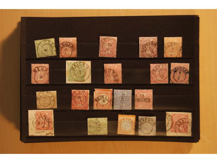 NORDDEUTSCHE STAATEN: 1852/65 (ca.),  Sammlungsbestand in 6 Kassetten und 2 Briefalben, sehr reichhaltig mit rund 150 Briefen