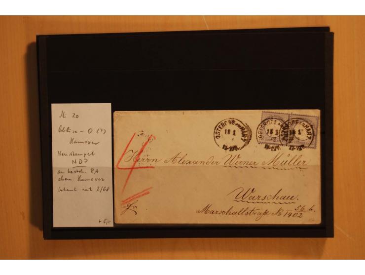 NORDDEUTSCHE STAATEN: 1852/65 (ca.),  Sammlungsbestand in 6 Kassetten und 2 Briefalben, sehr reichhaltig mit rund 150 Briefen