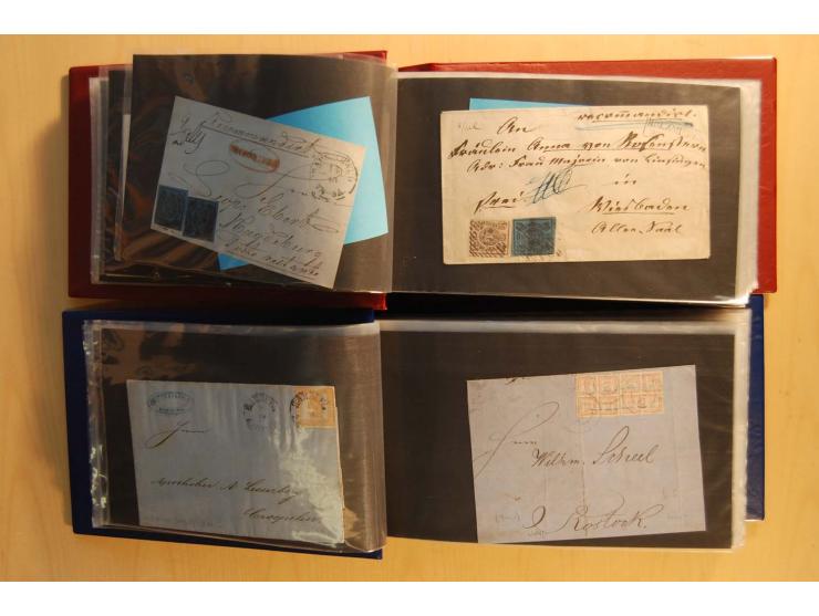 NORDDEUTSCHE STAATEN: 1852/65 (ca.),  Sammlungsbestand in 6 Kassetten und 2 Briefalben, sehr reichhaltig mit rund 150 Briefen