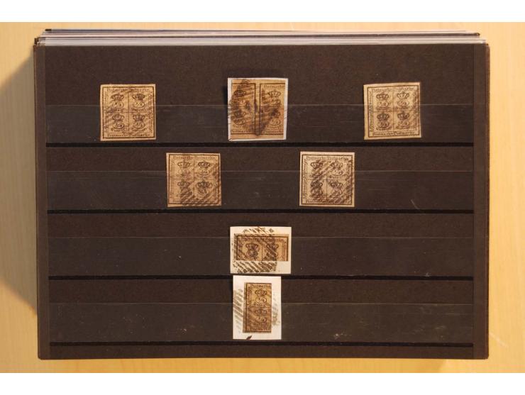 NORDDEUTSCHE STAATEN: 1852/65 (ca.),  Sammlungsbestand in 6 Kassetten und 2 Briefalben, sehr reichhaltig mit rund 150 Briefen