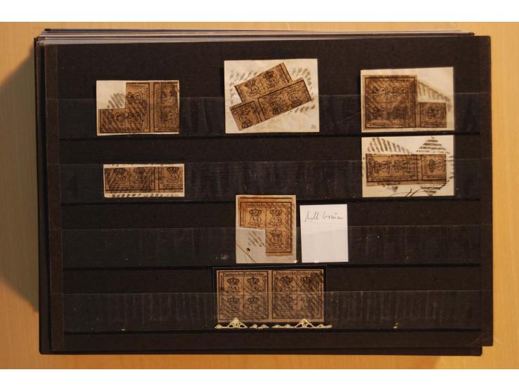NORDDEUTSCHE STAATEN: 1852/65 (ca.),  Sammlungsbestand in 6 Kassetten und 2 Briefalben, sehr reichhaltig mit rund 150 Briefen