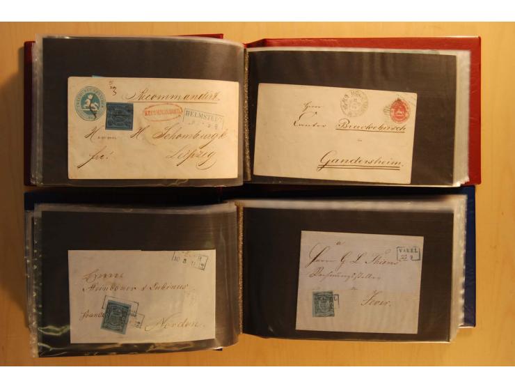 NORDDEUTSCHE STAATEN: 1852/65 (ca.),  Sammlungsbestand in 6 Kassetten und 2 Briefalben, sehr reichhaltig mit rund 150 Briefen