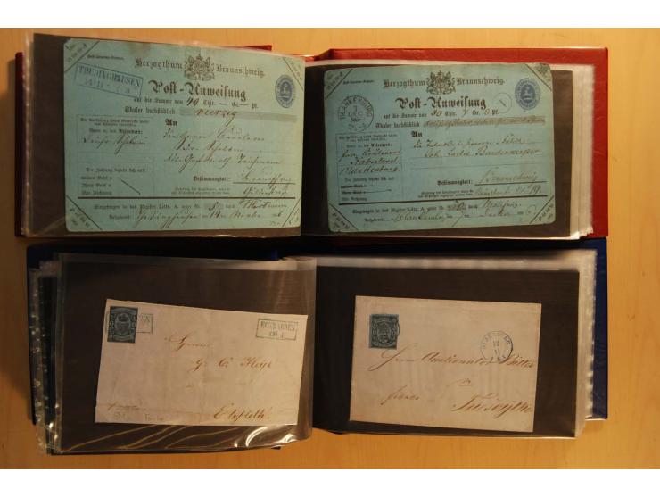 NORDDEUTSCHE STAATEN: 1852/65 (ca.),  Sammlungsbestand in 6 Kassetten und 2 Briefalben, sehr reichhaltig mit rund 150 Briefen