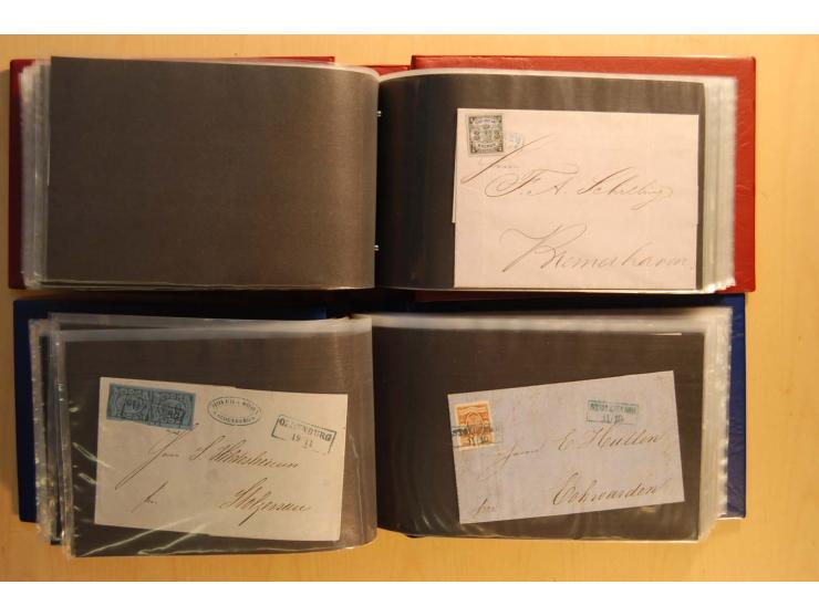 NORDDEUTSCHE STAATEN: 1852/65 (ca.),  Sammlungsbestand in 6 Kassetten und 2 Briefalben, sehr reichhaltig mit rund 150 Briefen