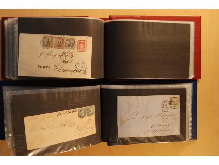 NORDDEUTSCHE STAATEN: 1852/65 (ca.),  Sammlungsbestand in 6 Kassetten und 2 Briefalben, sehr reichhaltig mit rund 150 Briefen