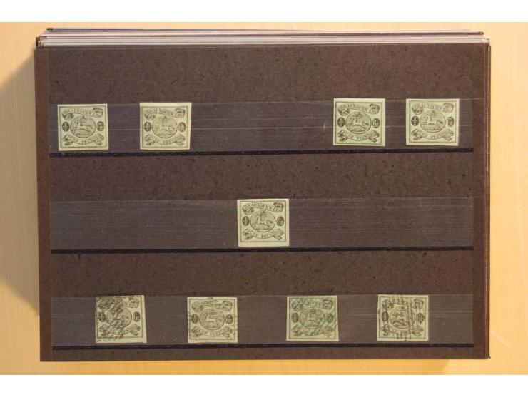 NORDDEUTSCHE STAATEN: 1852/65 (ca.),  Sammlungsbestand in 6 Kassetten und 2 Briefalben, sehr reichhaltig mit rund 150 Briefen