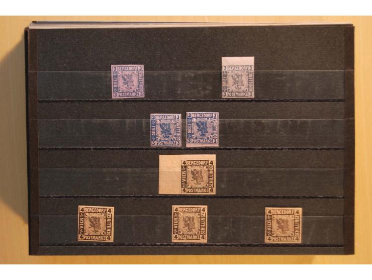 NORDDEUTSCHE STAATEN: 1852/65 (ca.),  Sammlungsbestand in 6 Kassetten und 2 Briefalben, sehr reichhaltig mit rund 150 Briefen