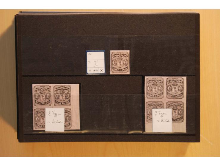 NORDDEUTSCHE STAATEN: 1852/65 (ca.),  Sammlungsbestand in 6 Kassetten und 2 Briefalben, sehr reichhaltig mit rund 150 Briefen