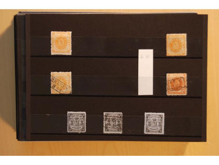 NORDDEUTSCHE STAATEN: 1852/65 (ca.),  Sammlungsbestand in 6 Kassetten und 2 Briefalben, sehr reichhaltig mit rund 150 Briefen