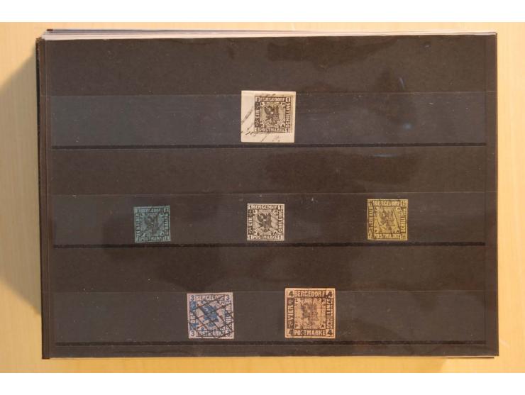 NORDDEUTSCHE STAATEN: 1852/65 (ca.),  Sammlungsbestand in 6 Kassetten und 2 Briefalben, sehr reichhaltig mit rund 150 Briefen