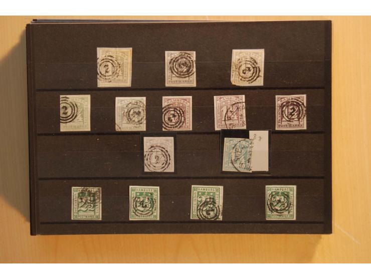 NORDDEUTSCHE STAATEN: 1852/65 (ca.),  Sammlungsbestand in 6 Kassetten und 2 Briefalben, sehr reichhaltig mit rund 150 Briefen