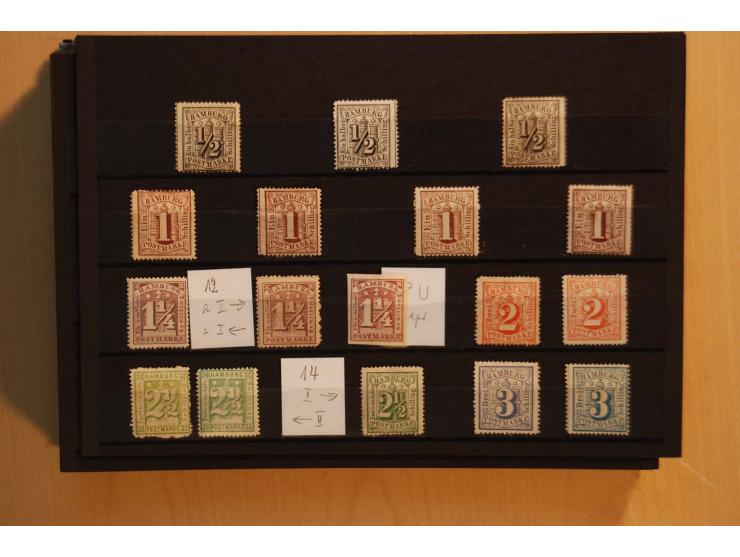 NORDDEUTSCHE STAATEN: 1852/65 (ca.),  Sammlungsbestand in 6 Kassetten und 2 Briefalben, sehr reichhaltig mit rund 150 Briefen